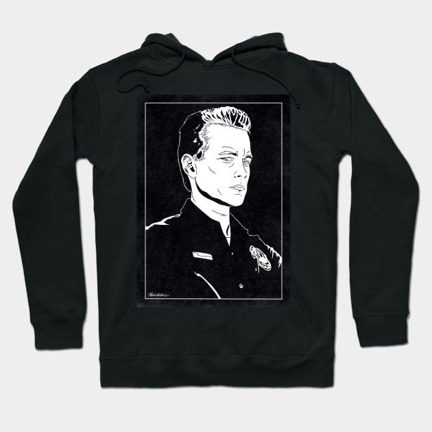 T1000 - Terminator 2 (Black and White) Hoodie by Famous Weirdos